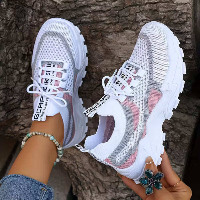 Zapatillas Bajas para Mujer en Blanco y Degradado