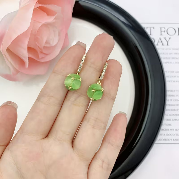 Elegantes Pendientes de Colgante Esférico para Mujer