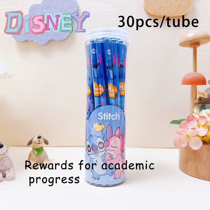 SHEIN 30 Lápices de madera temáticos de Stitch para estudiantes de Disney