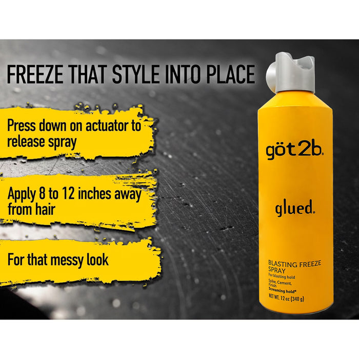 Got2b Glued Blasting Freeze Spray  Paquete de 3 unidades de 12 onzas
