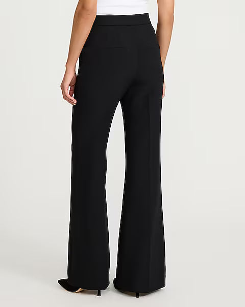 Pantalones acampanados de cintura alta de sarga elástica Editor Studio