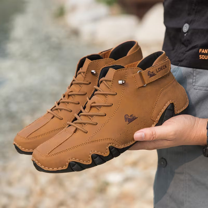 Botas con Cordones para Hombre, Zapatos Casuales de Caminar con Cierre