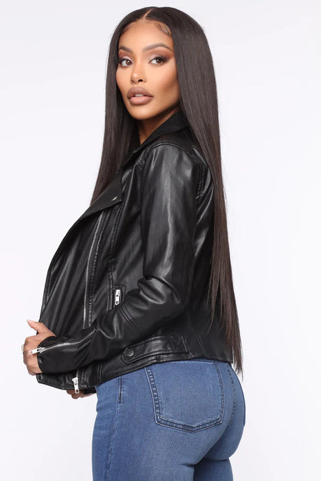 Fashionnova Chamarra Moto Never Average - Negro