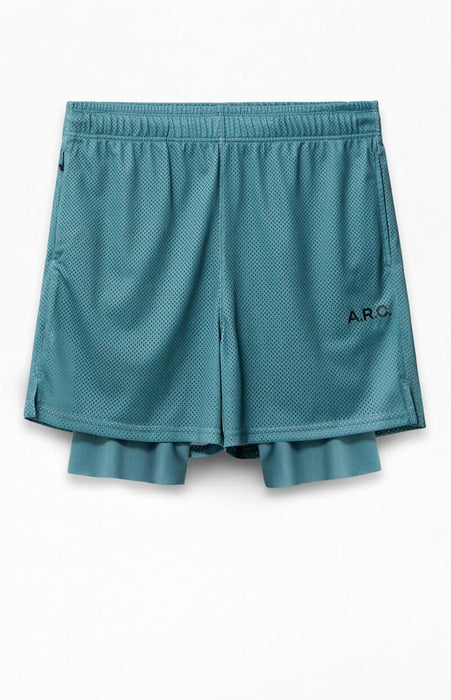 PACSUN Pantalones cortos ARC Active Green Mesh 2 en 1