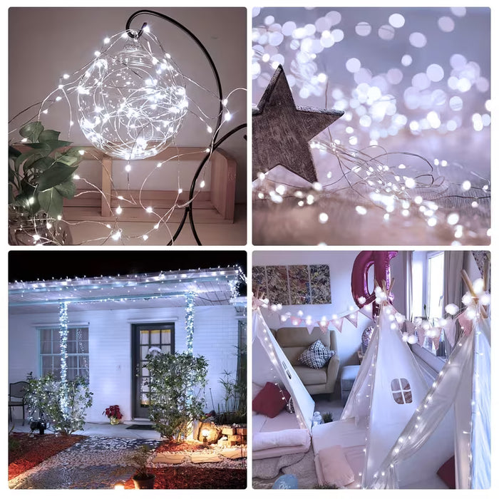 Luces LED de Cadena, Luces de Hadas USB con Enchufe  66 pies/200led Luz blanca