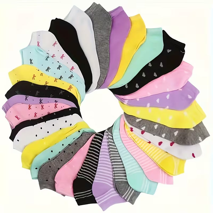 10 pares de calcetines tobilleros  cortos cómodos y transpirables para mujer