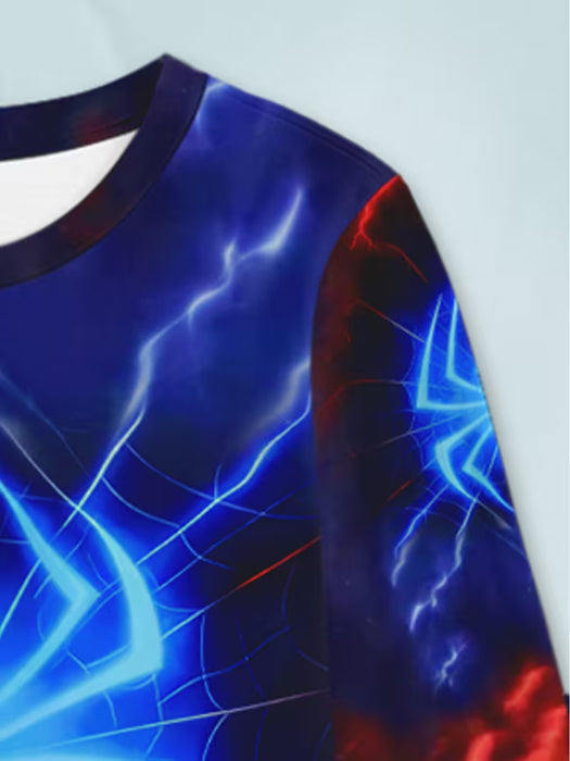 Conjunto de 2 piezas: Pijama de manga larga y pantalón largo para estar en casa con estampado fluorescente