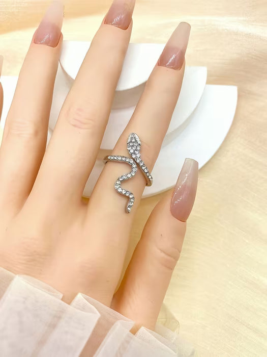 Anillo serpentino de 1 pieza - Anillo abierto ajustable de moda