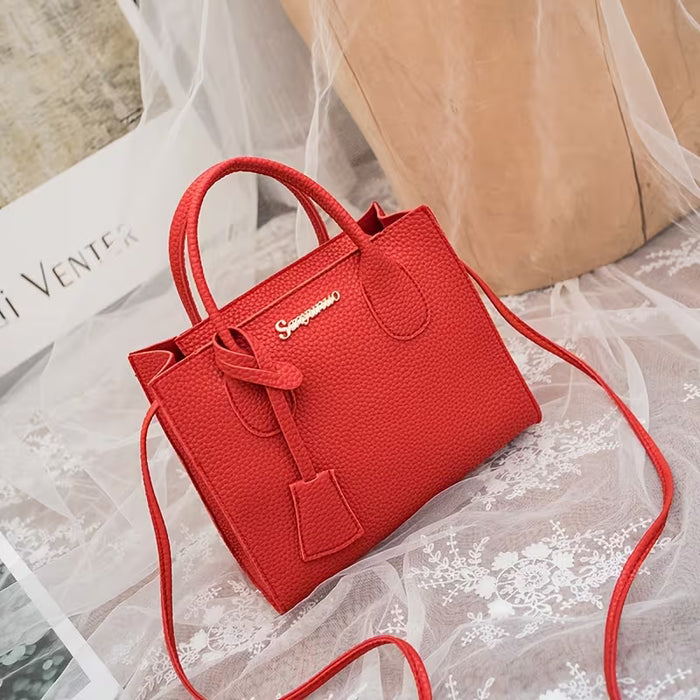 Bolso de mano elegante a cuadros para mujer con correa de hombro desmontable
