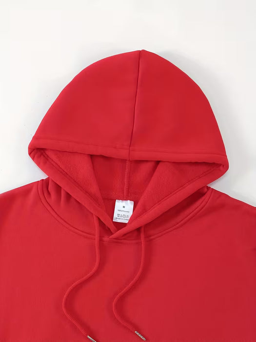 Sudadera casual para hombre con estampado de letras moderno y capucha con cordón