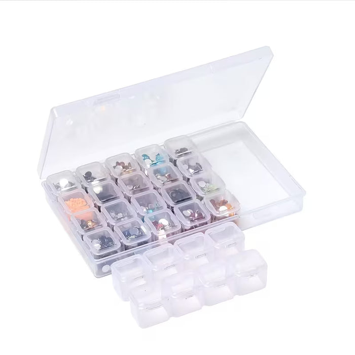 Caja de almacenamiento de cuentas sueltas para joyería de uñas con 28 cajas desmontables