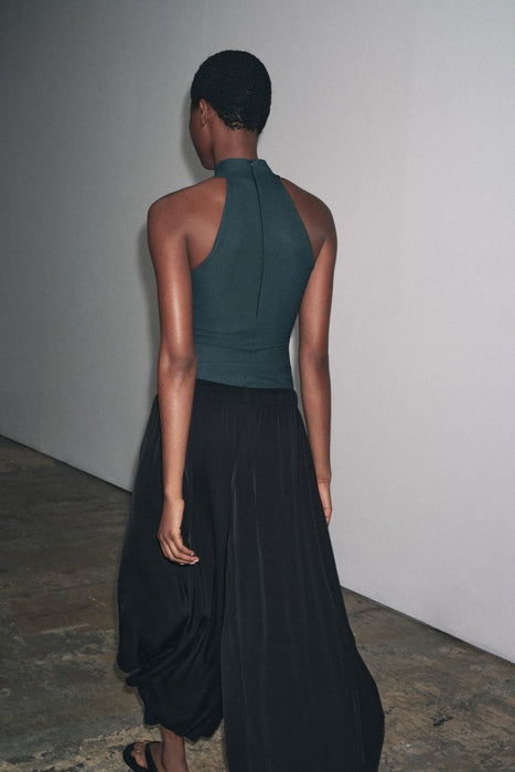 ZARA TOP HALTER CREPE