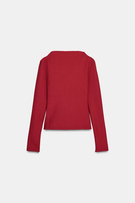 Zara Camiseta de crepé con cuello alto
