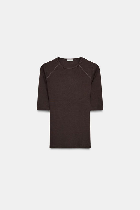 Zara Camiseta acanalada de manga 3/4