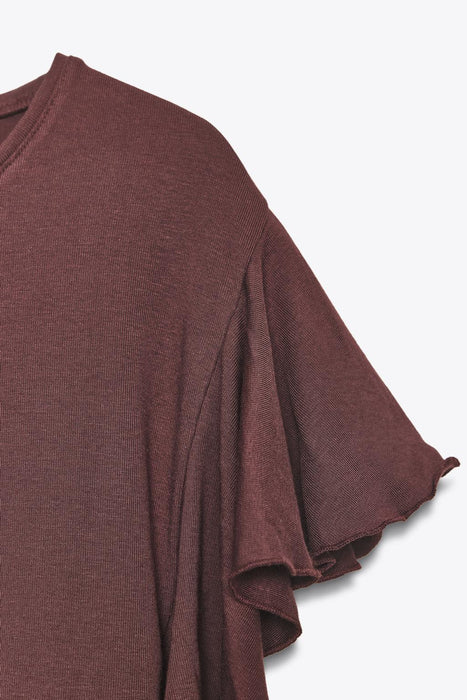 Zara Camiseta con mangas con volantes