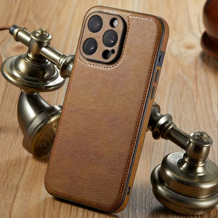 Funda para teléfono móvil de piel sintética de lujo, ultrafina, clásica y elegante, compatible con iPhone 15 Pro Max