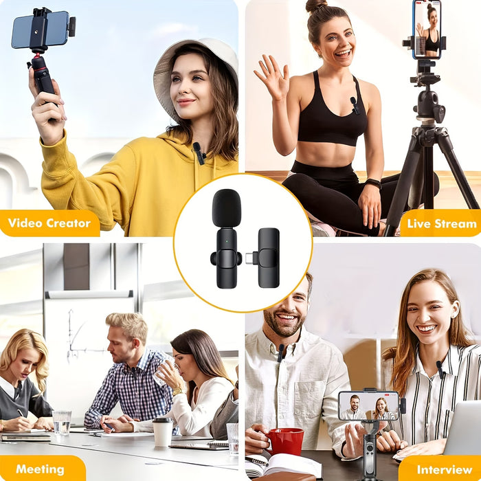 Micrófono Lavalier Inalámbrico Mini Profesional para Smartphone USB-C