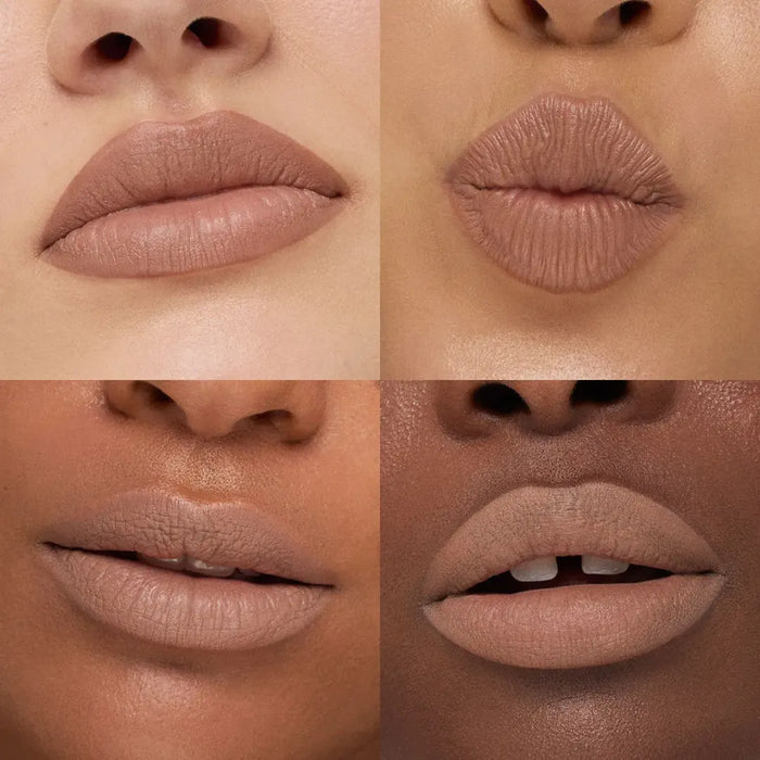 Labial hidratante semimate con apertura deslizante en un toque