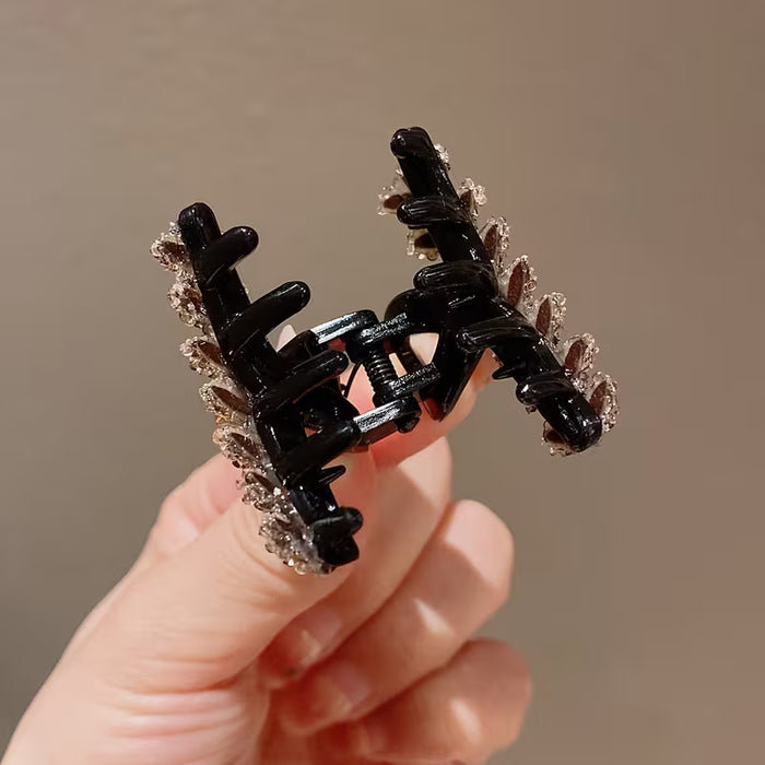 4 pinzas para el cabello con diamantes de imitación elegantes con diseño de trigo