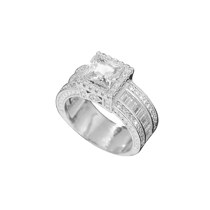 1pc Anillo de Compromiso/Boda de Corte Cuadrado Lujoso y Elegante