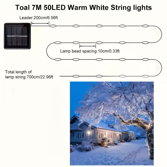 1 luz solar de cadena brillantes ideales para decoración interior o exterior