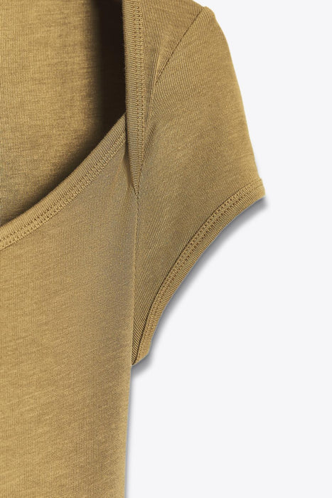 Zara Camiseta de cuello cuadrado y mangas cortas
