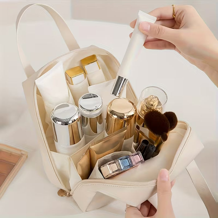 Elegante Organizador de Maquillaje Sintético- Diseño Espacioso, con Varias Secciones