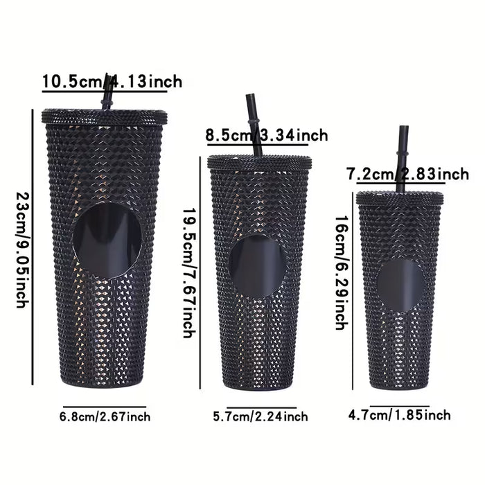 3 unidad de vaso de durian colorido de 1000 ml, 600 ml o 300 ml con pajita de plástico