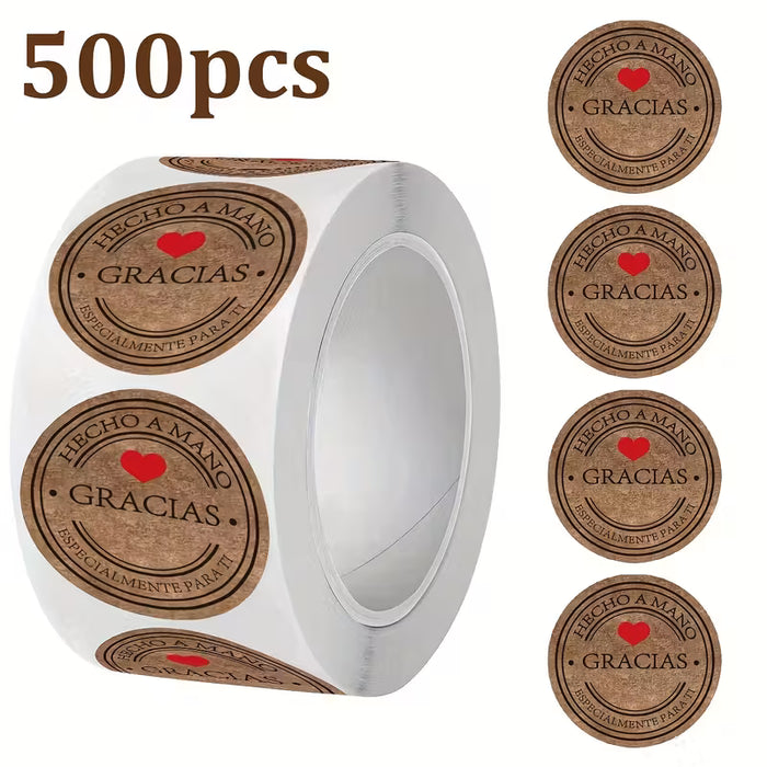 500 Hojas/Rollo Decoración Festiva para Hornear, Rollo de Papel Kraft Natural Redondo