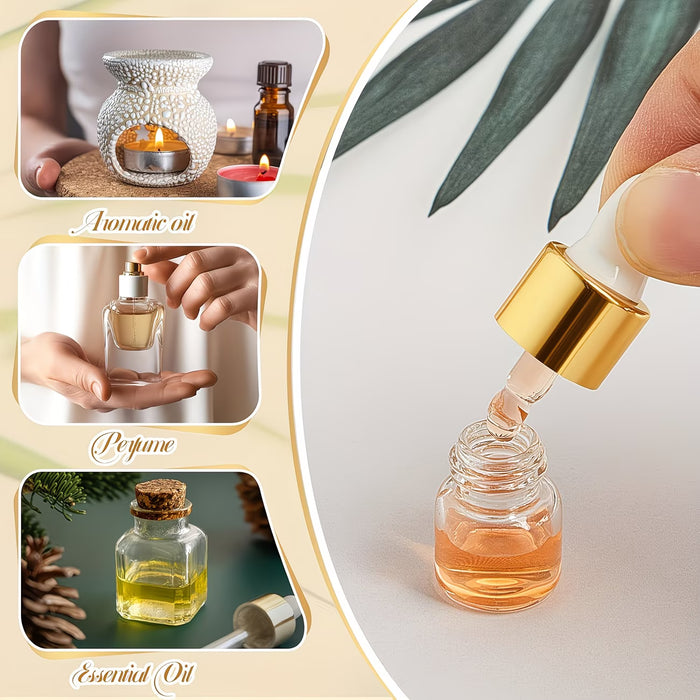50pcs Mini Botellas de Vidrio Transparente con Cuentagotas de 1ml