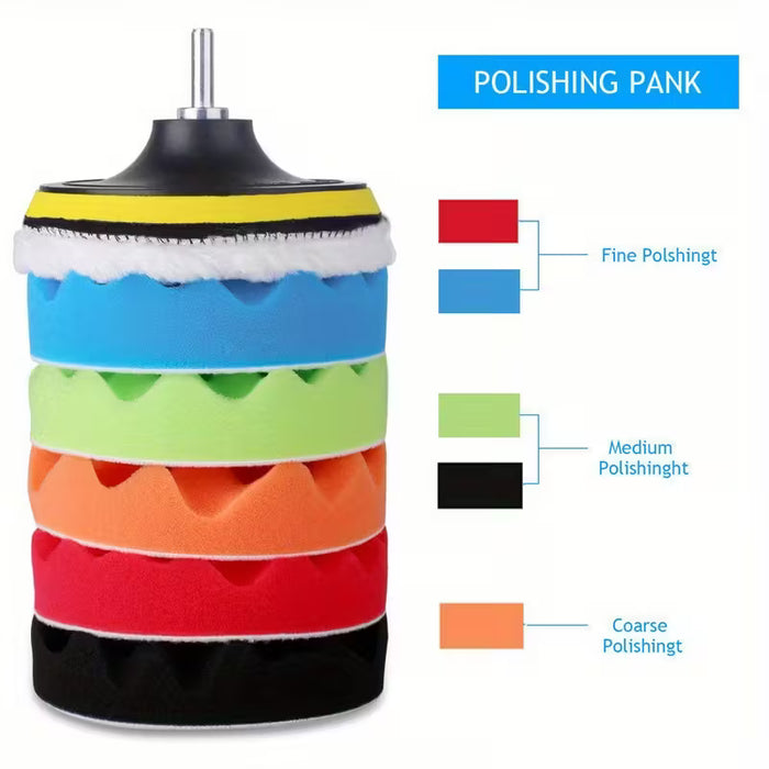 Juego de 7 almohadillas de microfibra autoadhesivas para pulido y encerado de 5 pulgadas