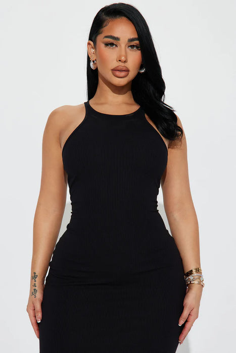 Fashionnova Vestido Midi Rasgado Sleek Chic