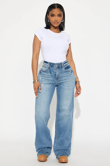Fashion Nova Pantalón De Mezclilla Tall Nova 90's Baby Basic Stretch Wide Leg