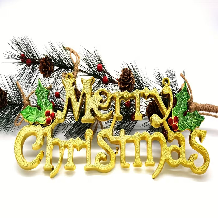 Adorno Navideño Compatible para Interior/Exterior - Colgante con Letras "Feliz Navidad"