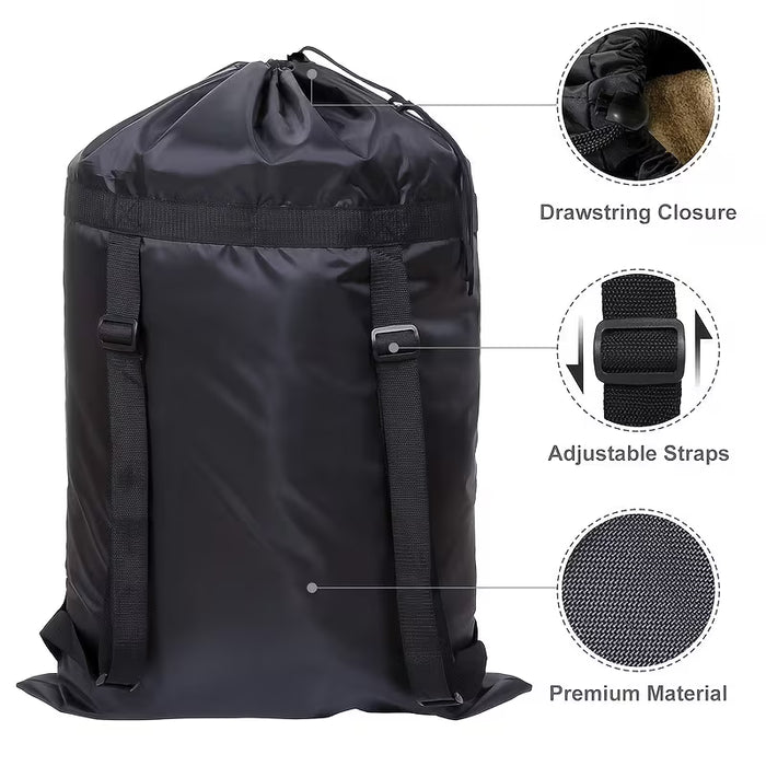 Mochilas grandes para ropa sucia, material de poliéster resistente a desgarros y roturas con cierre de cordón