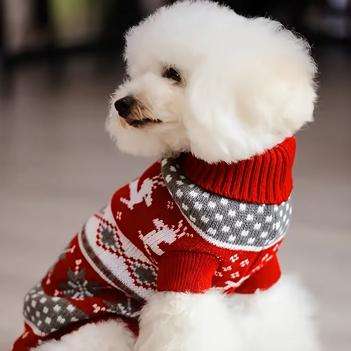 1 Suéter Adorable de Navidad para Perro con Reina Cielo y Copo de Nieve