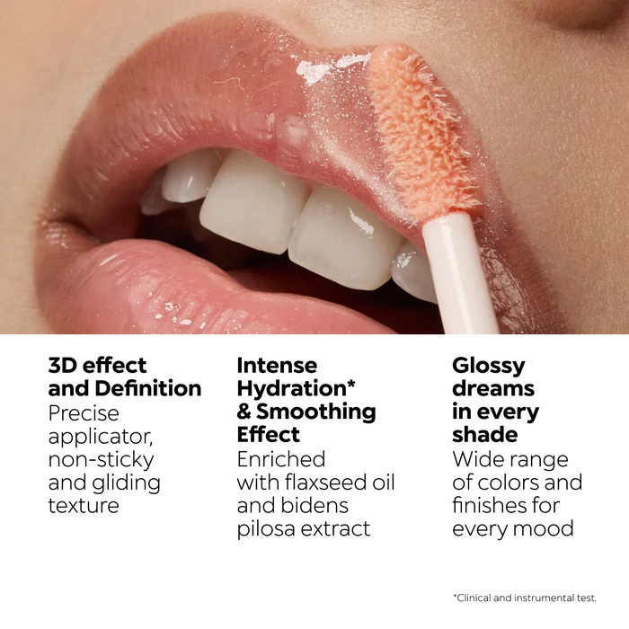 Brillo de labios hidratante con efecto 3D