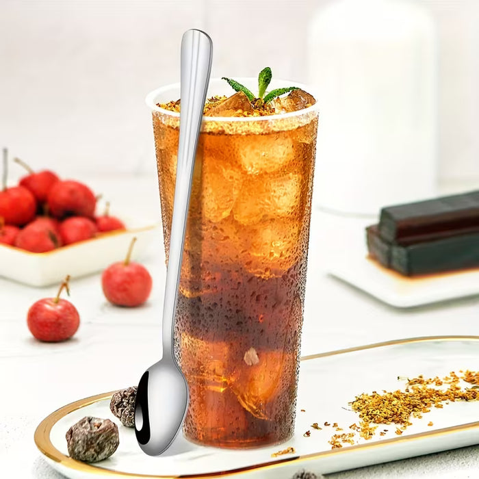 8 piezas cucharas largas de acero inoxidable elegantes