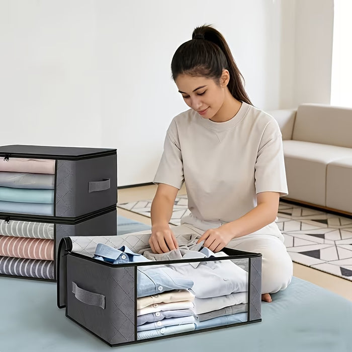 Juego de 3 bolsas de almacenamiento plegables con grandes ventanas transparentes