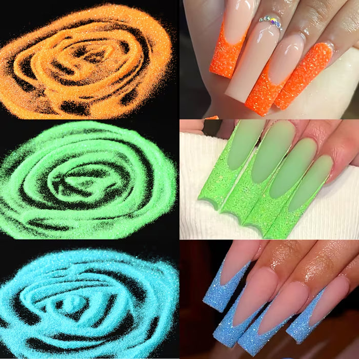 10 Botellas de Polvo de Uñas con Brillo de Azúcar Brillante, Efecto de Capa de Caramelo Iridiscente