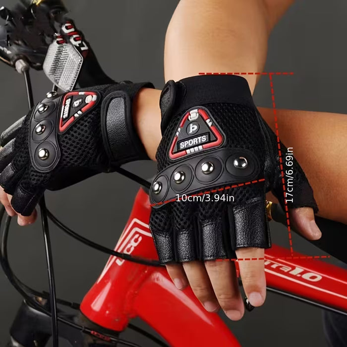 Guantes de ciclismo deportivo para hombre, diseño de medio dedo
