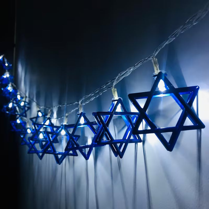 1 Luz led de estrellas Decorativas Judías para Hanukkah, Decoración para el Hogar