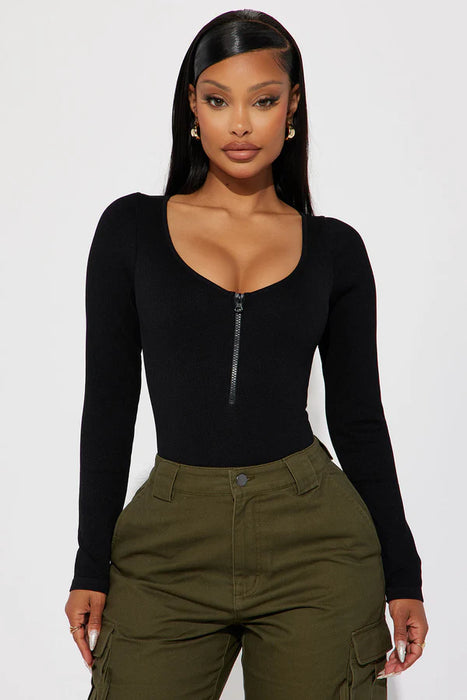 Fashionnova Pantiblusa Celine Seamless - Negro