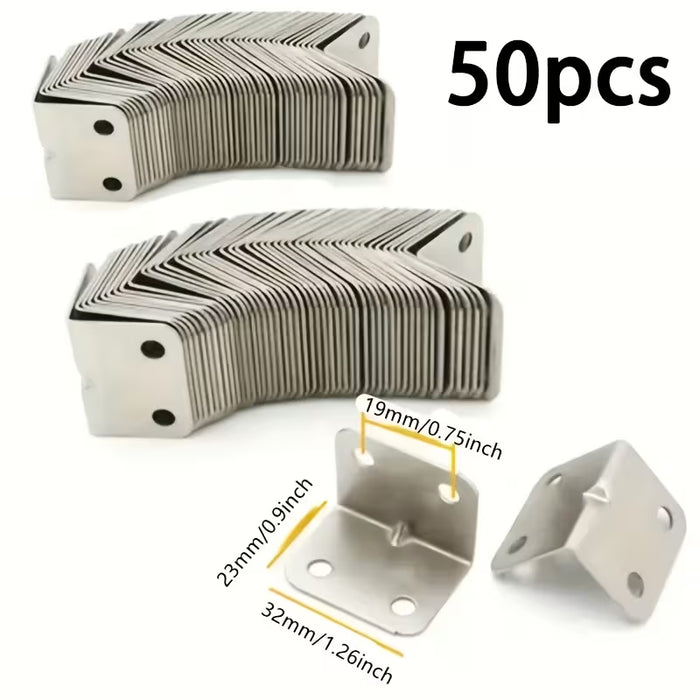 50pcs Conector de Ángulo 90 Grados en L para Muebles