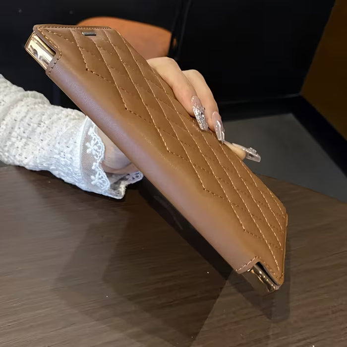 Funda magnética transparente para teléfono móvil con tapa abatible de piel sintética para Samsung S22 Ultra