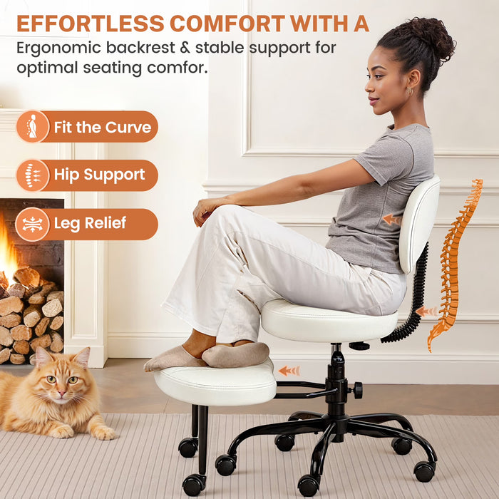 COOLHUT Silla de piernas cruzadas de oficina ergonómica