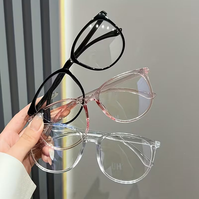 Set de 3 gafas de moda retro clásicas Redondo con Marco Completo para mujer
