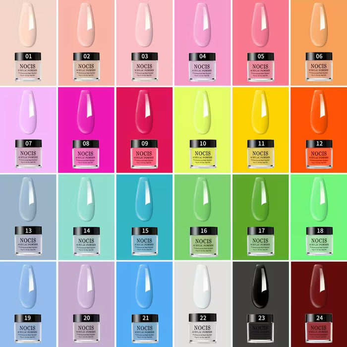 Set de Polvo Acrílico, 24 Colores de Polvo para Uñas Acrílicas, Sistema de Uñas Acrílicas de Colores