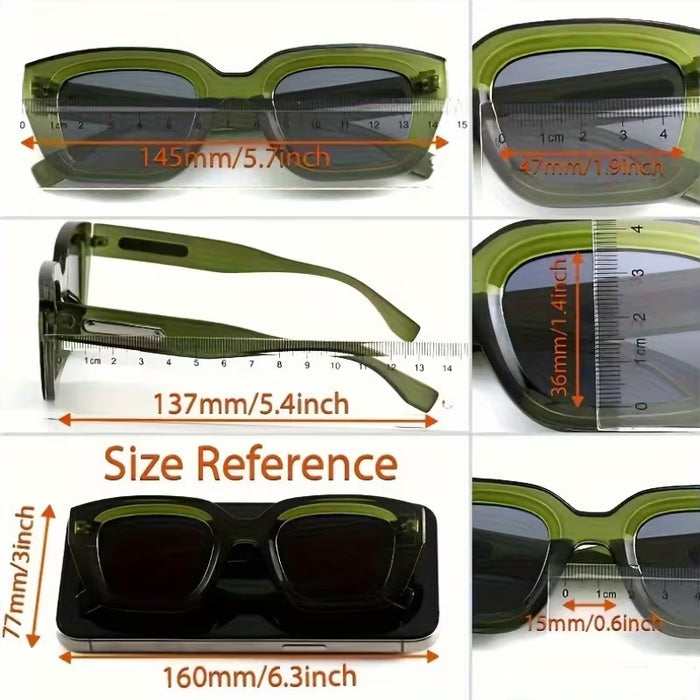 Gafas únicas para mujer, diseño 3D inusual en verde oliva