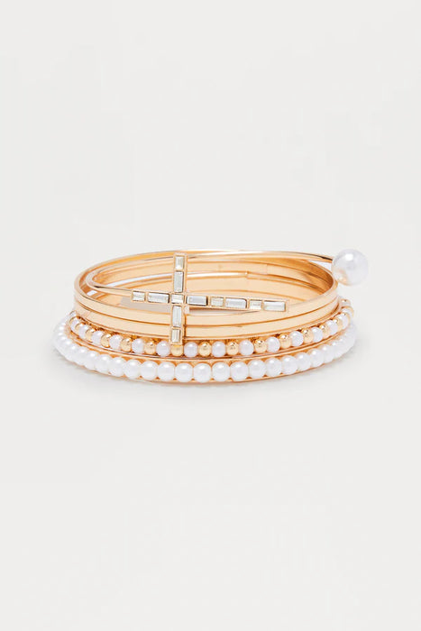 FASHIONNOVA Conjunto Spirits Pulsera de 5 Piezas - Dorado